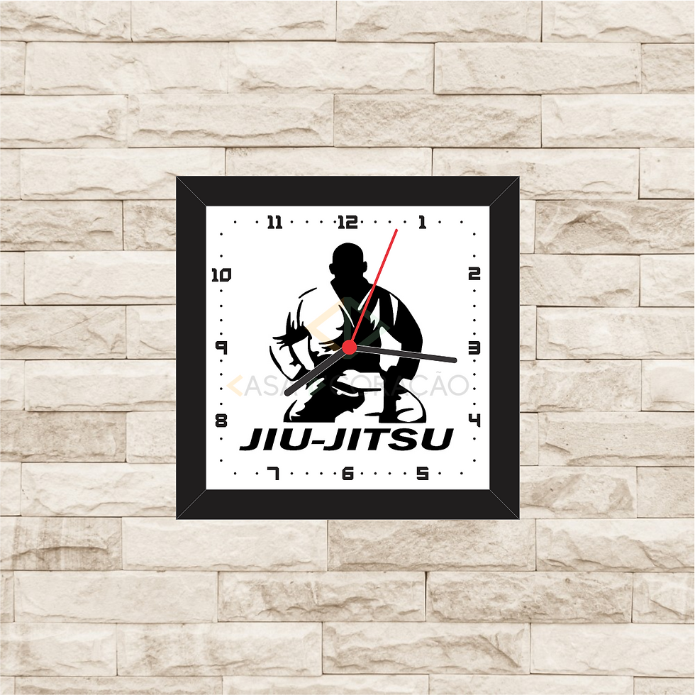 9074 - Relógio com moldura Jiu-Jitsu