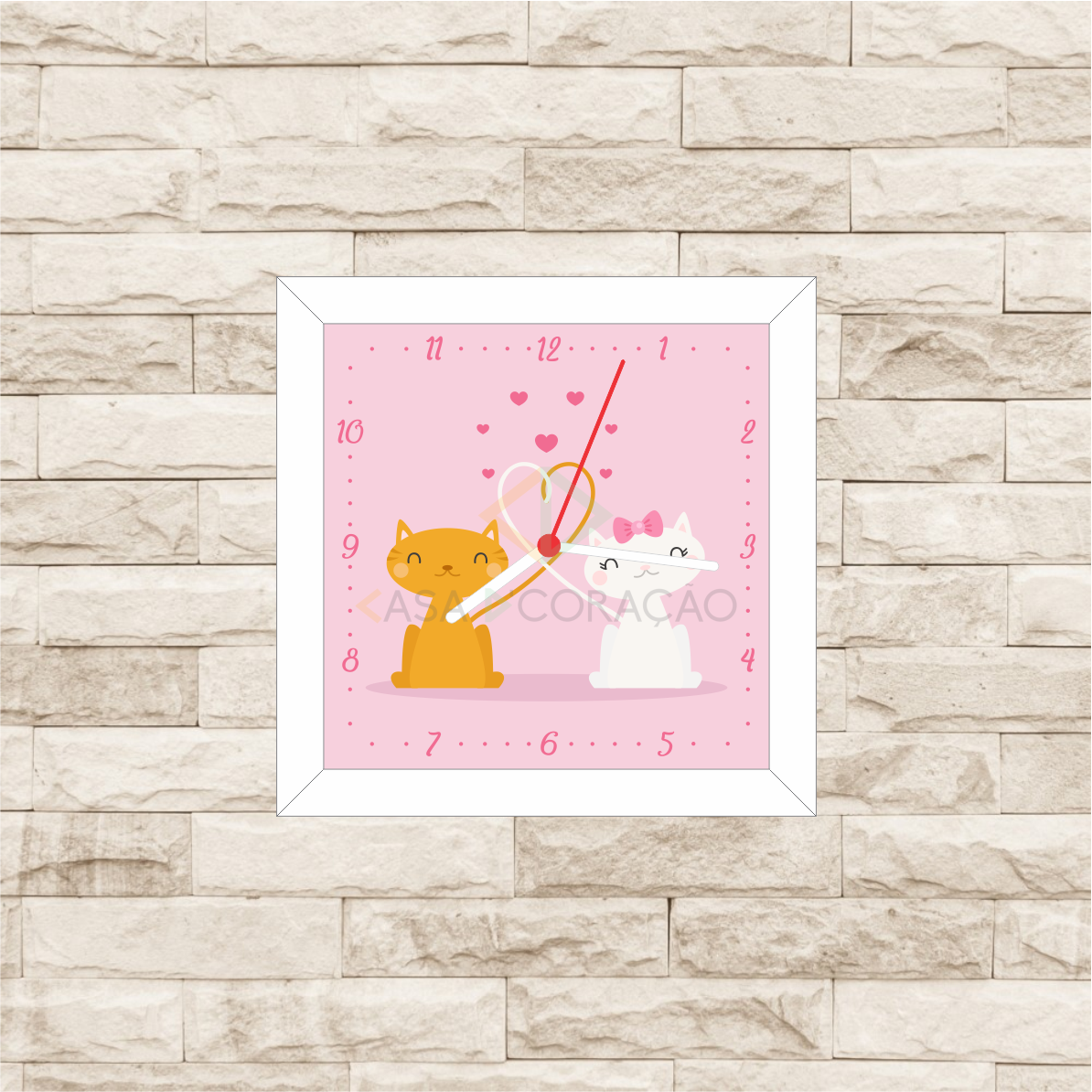 9005 - Relógio com moldura Gatinhos