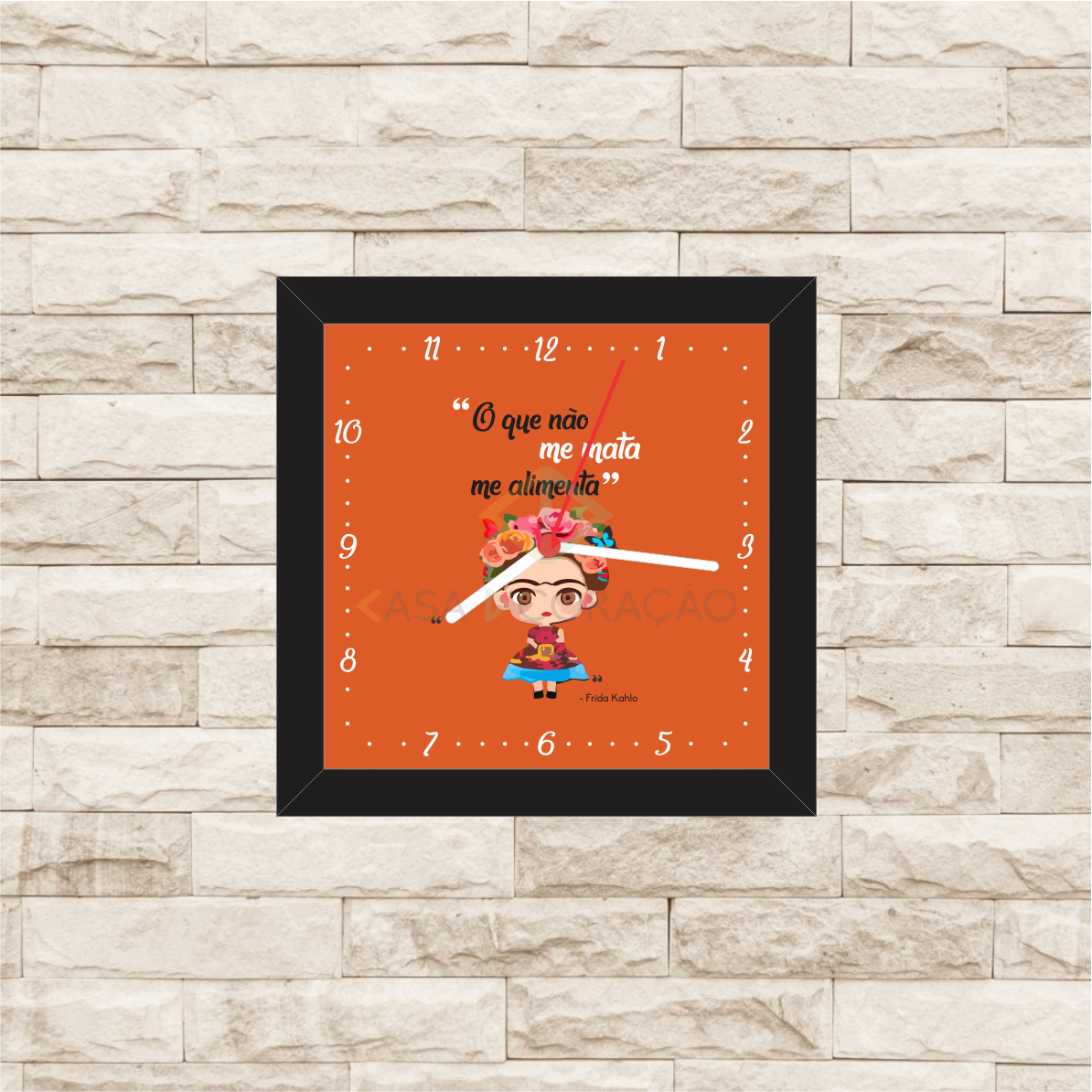 9025 - Relógio com moldura Frida Khalo