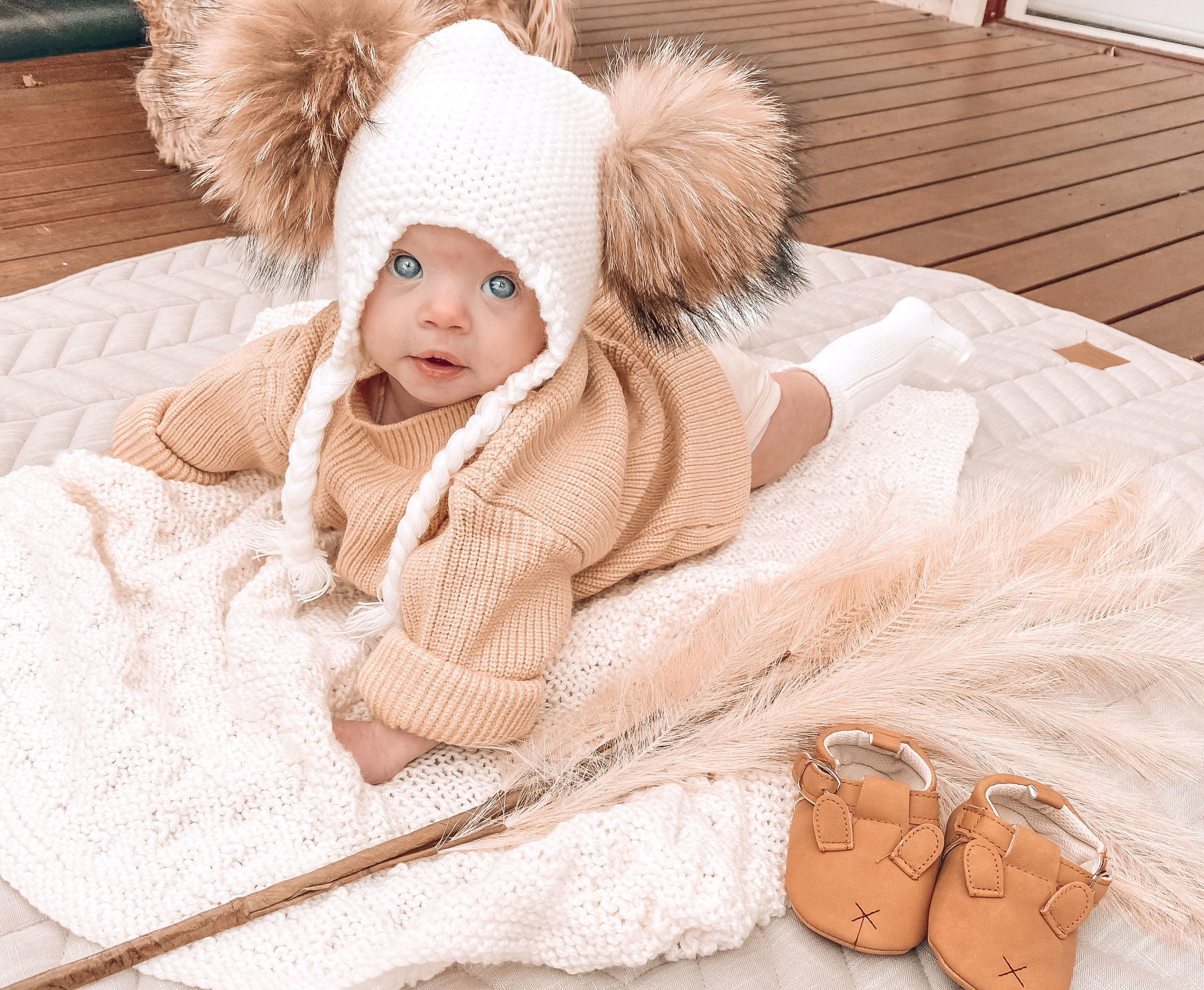 'FAWN' BEANIE - VANILLA/NATURAL