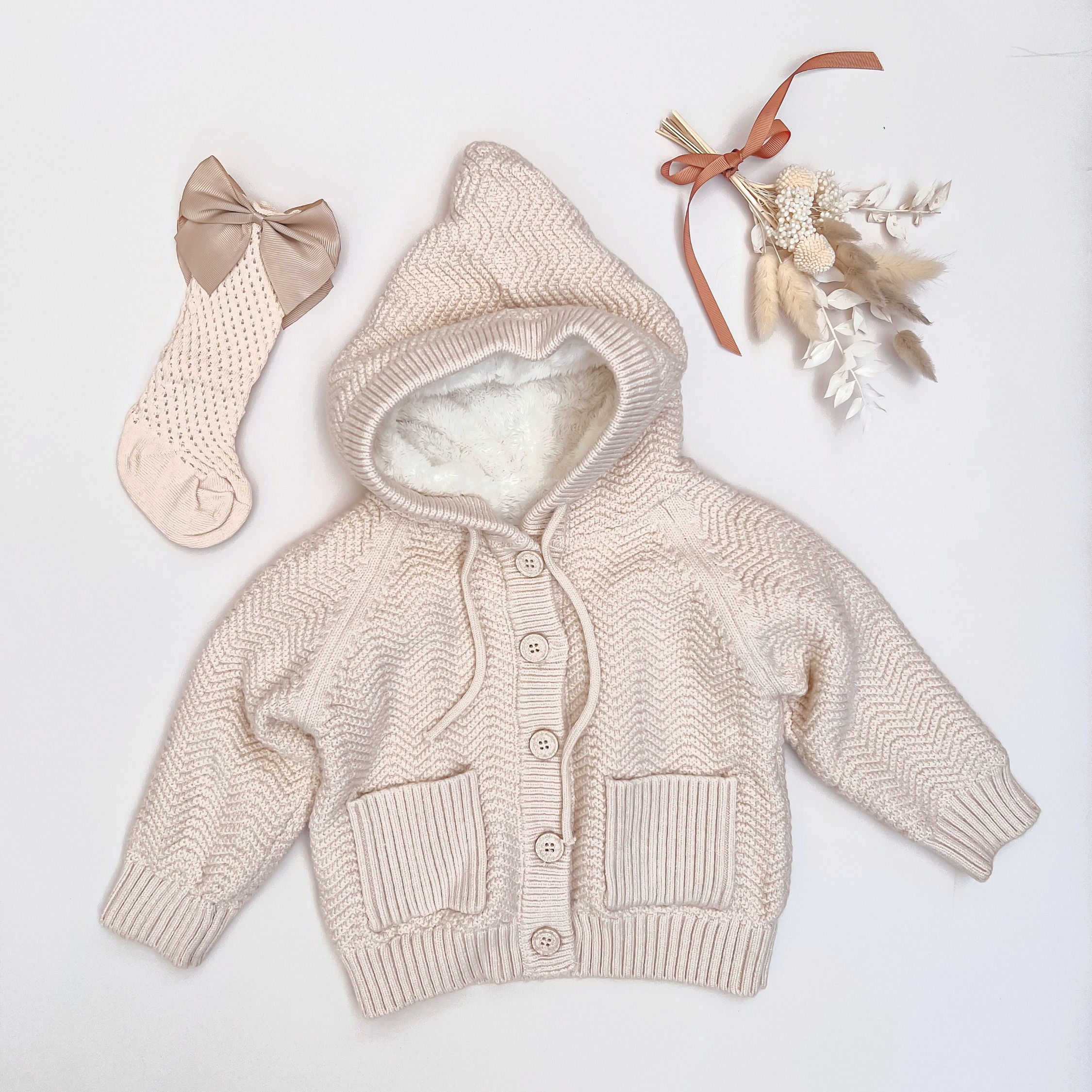 'TOASTY' KNIT HOODY - VANILLA