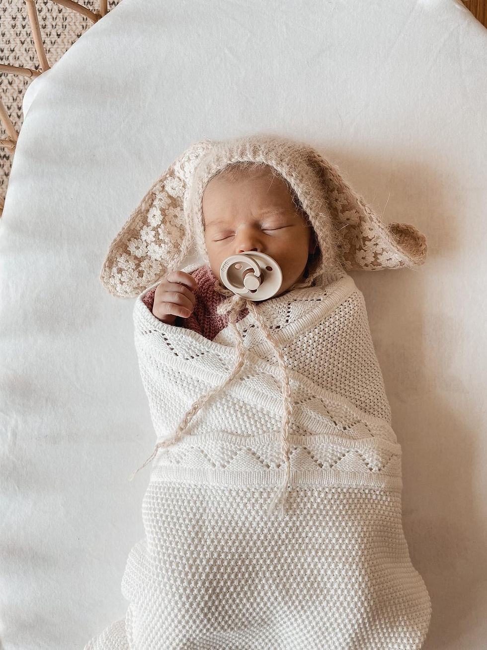 MINI FLOPSY BONNET - WOOL/LACE