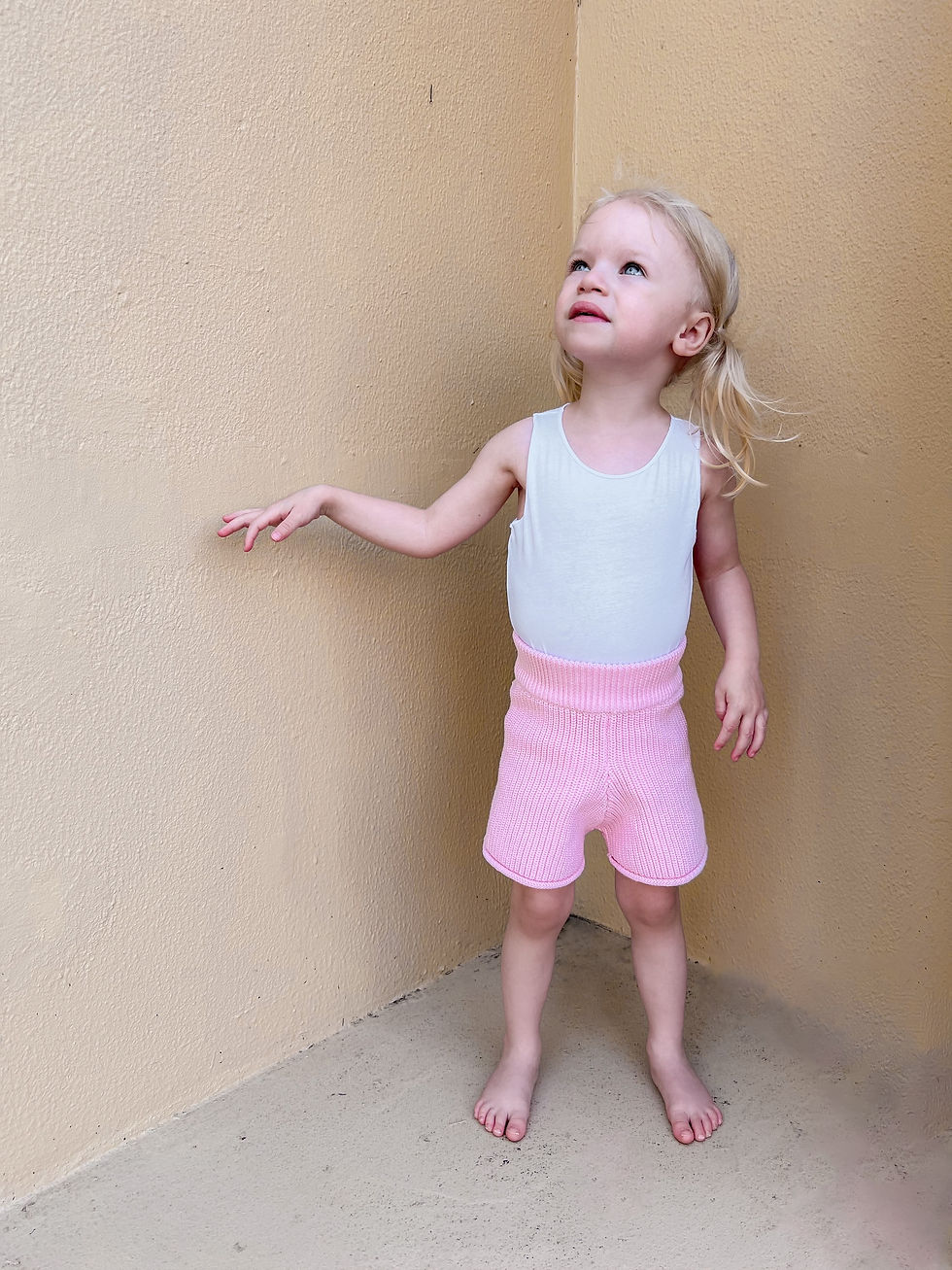 Thumbnail: Child A-Line Knit Short - Pink Lemonade