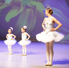 Young dancers in white tutus
