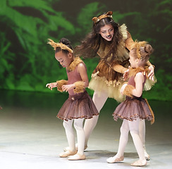 Young dancers in lion costumes
