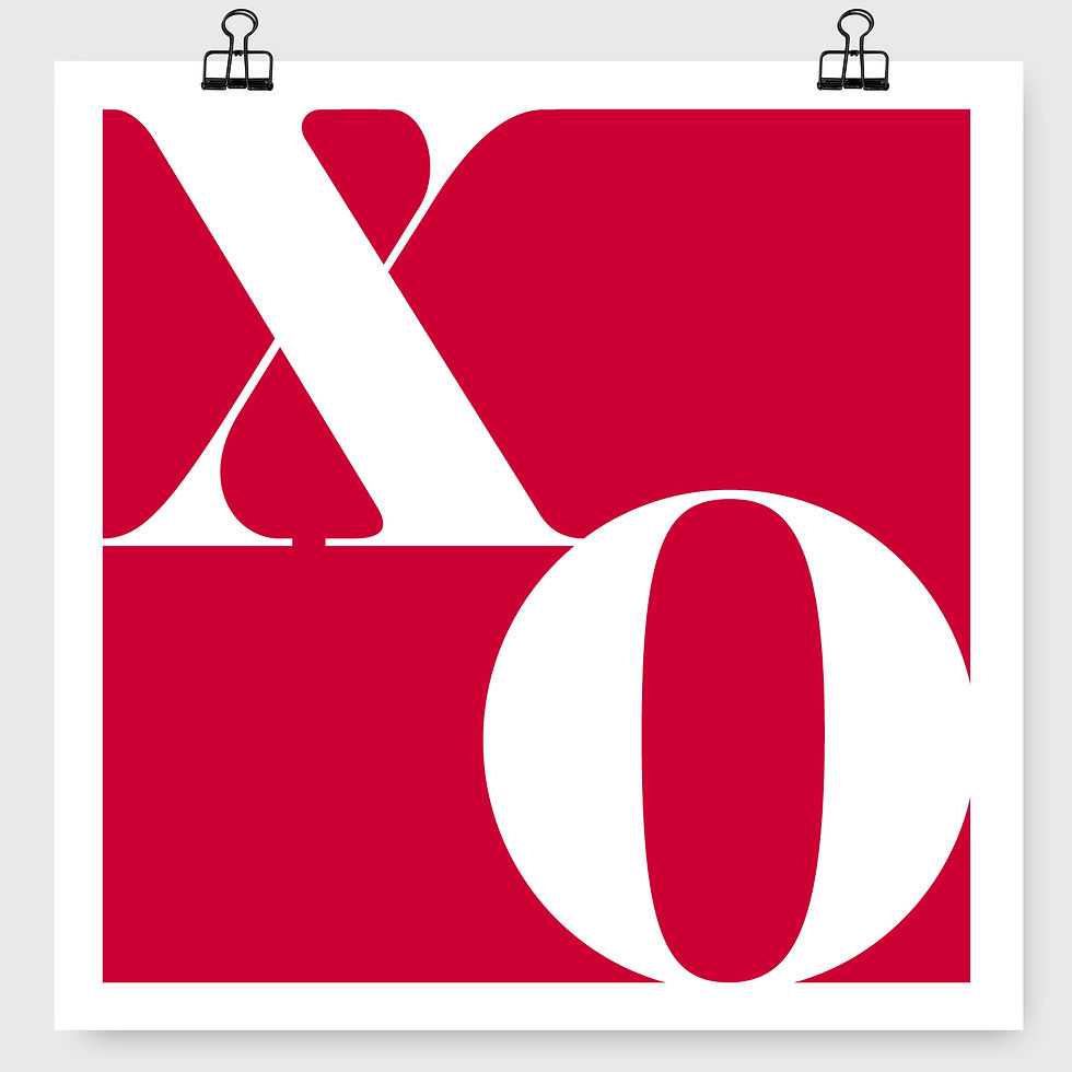 Thumbnail: XO Sent With Love square card - kiss and a hug