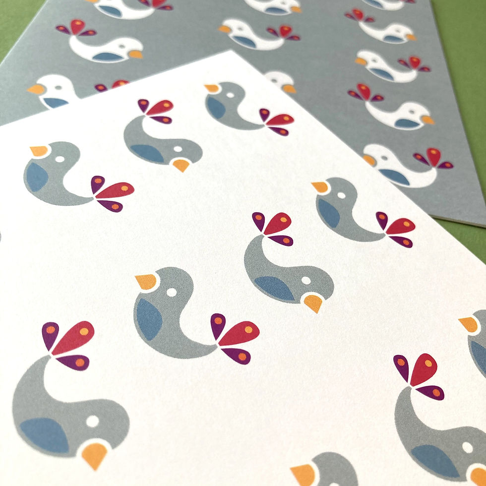 Thumbnail: Winter Bird Babies White square blank card
