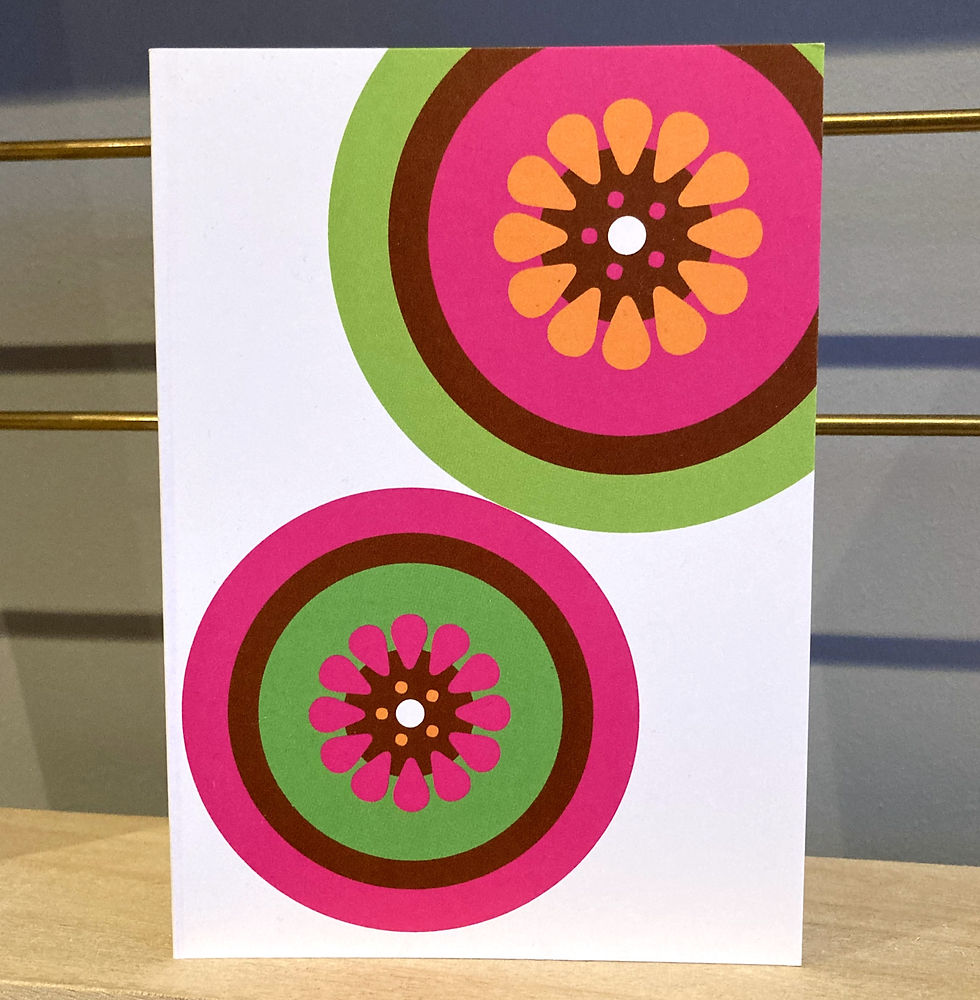 Thumbnail: Citrus Slice Summer 4x6" A6 folded card blank inside for all occasions - pink