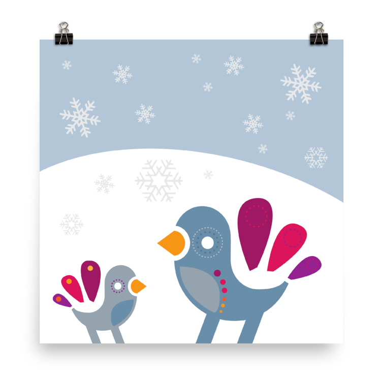 Thumbnail: Christmas Winter Snow Birds 6-pack