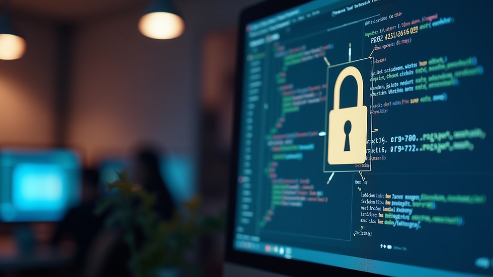 Close-up view of a computer monitor displaying security software