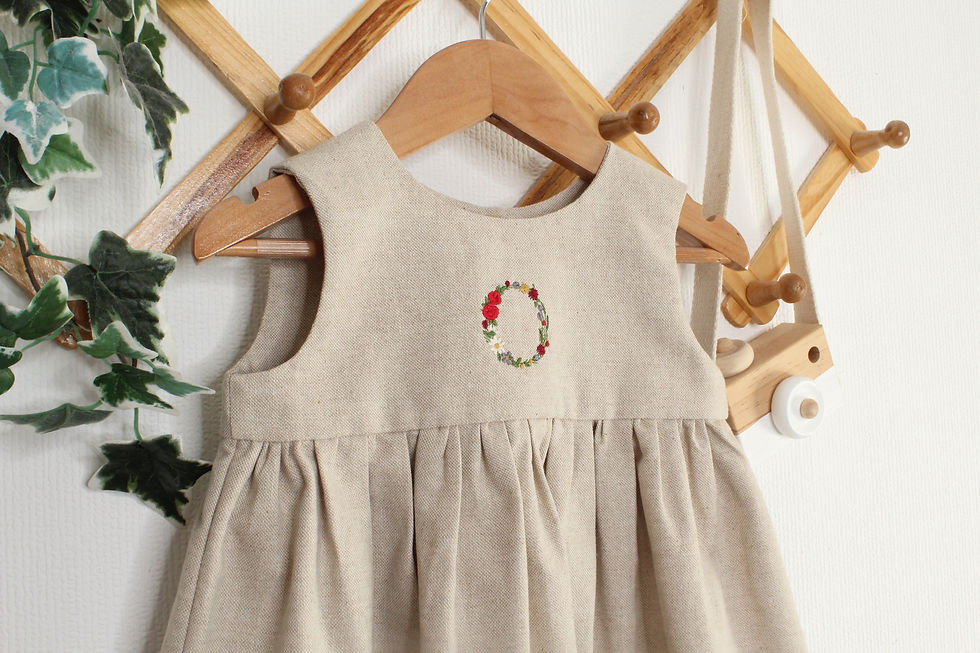 Thumbnail: Embroidered Floral Initial Dress - Autumn Colour way