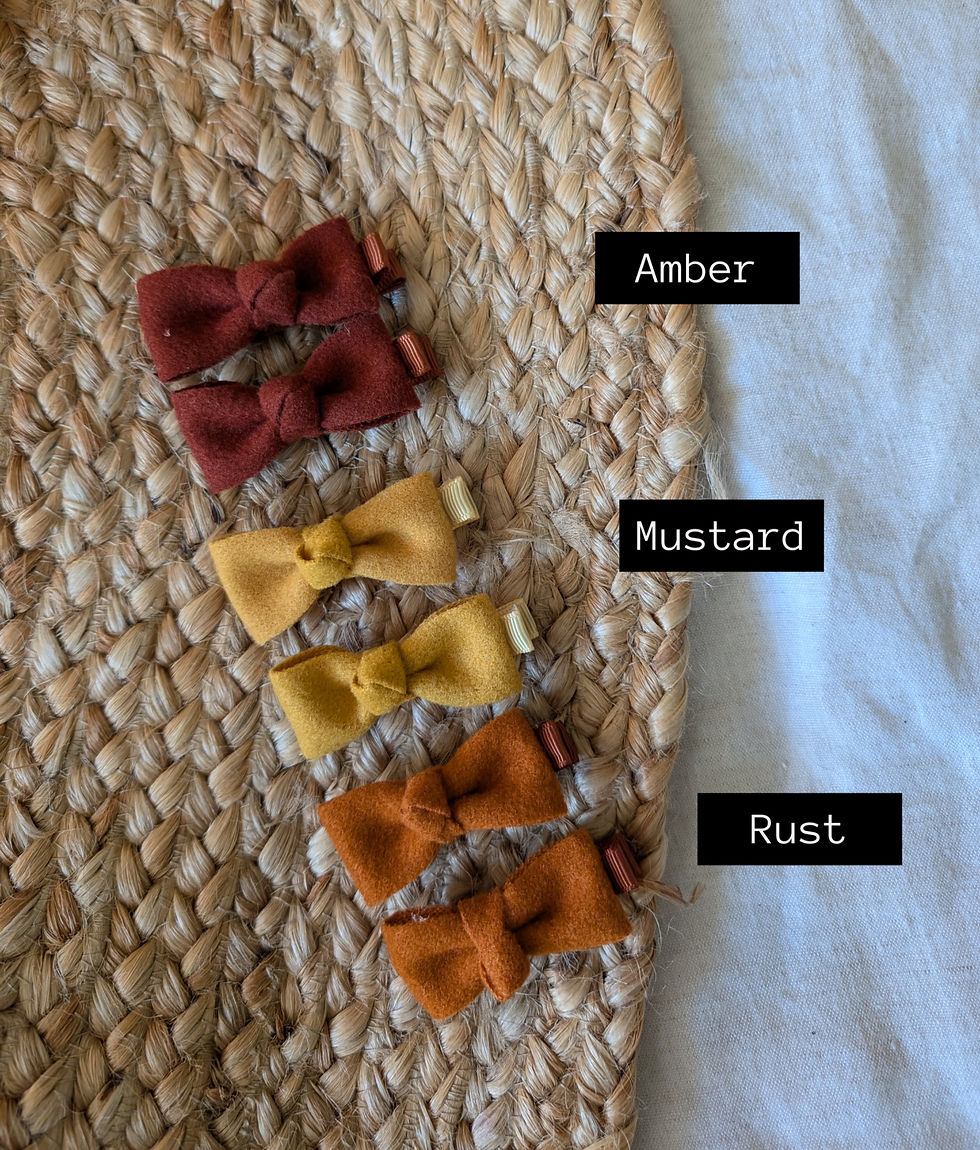 Felt Hair Bows - Mustards