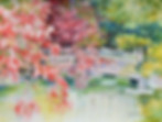 watercolor painting of Japanese Gardens in Spokane Manito gardens by Elise Beattie