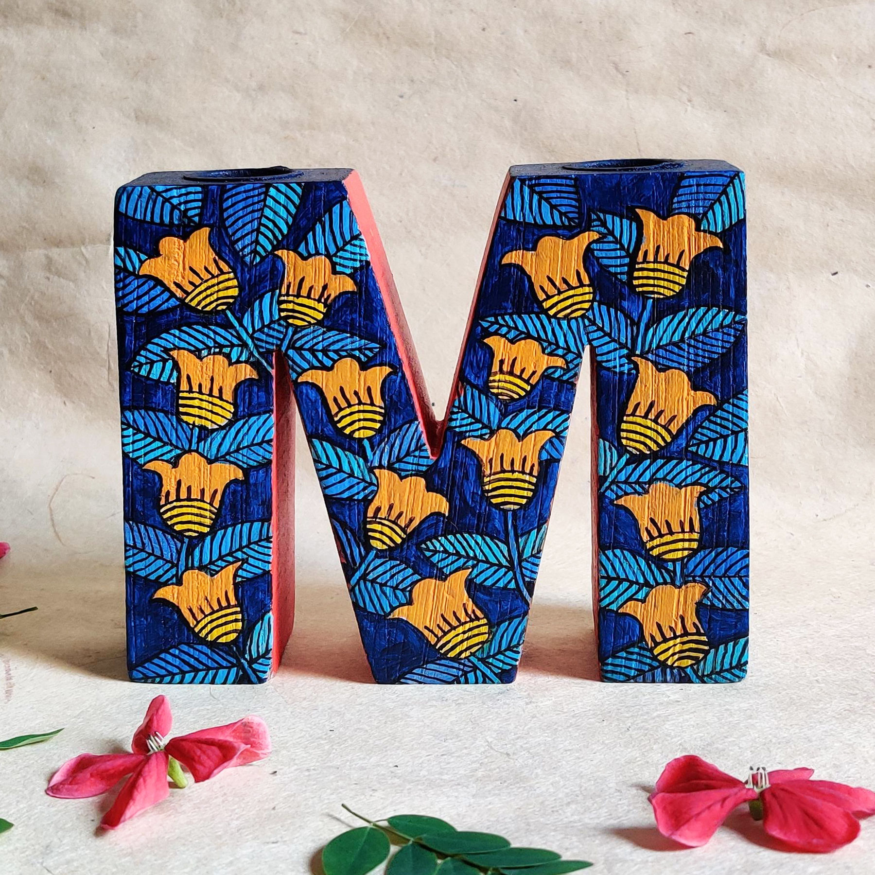 FlowerPower Alphabet Candle Holder 'M' again