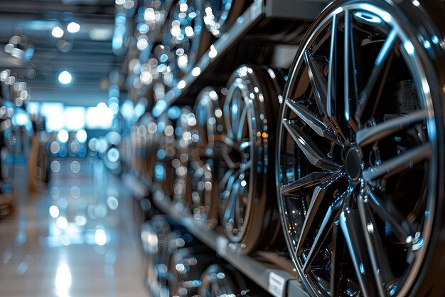 second-hand-alloy-wheels-store-selective-focus