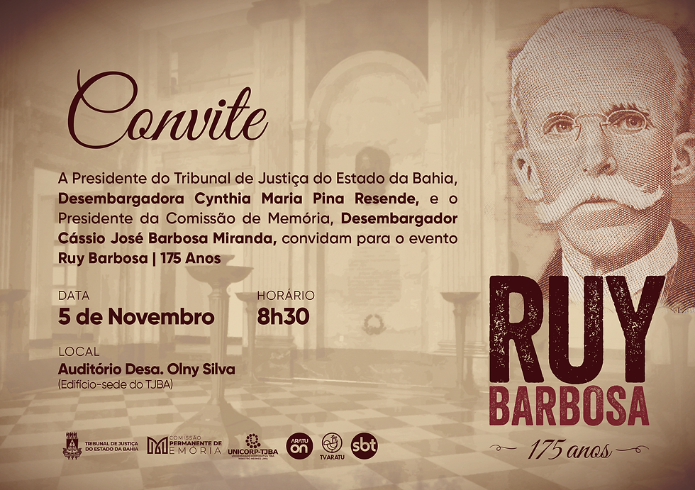 Convite Horizontal - Aniversário de Ruy Barbosa