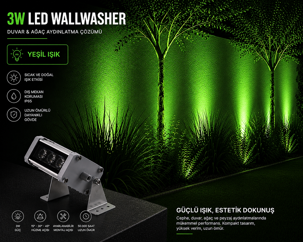 Küçük resim: 3 WATT 10 cm LED WALLWASHER DUVAR BOYAMA