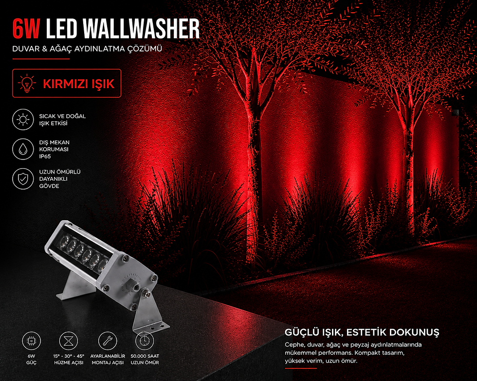 Küçük resim: 6 Watt 20 cm Led Wallwasher Duvar Boyama 