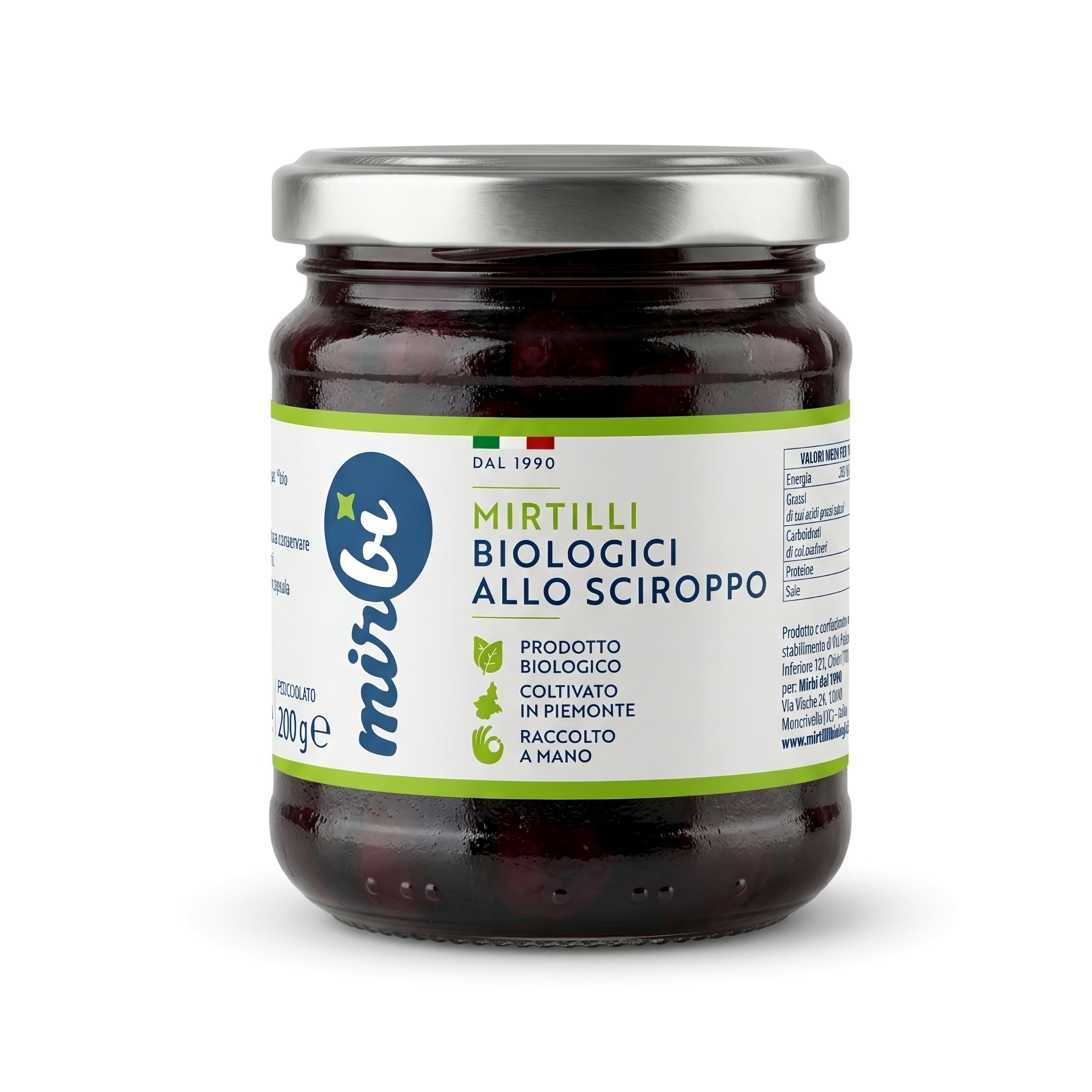 Mirtilli biologici allo sciroppo 220 g