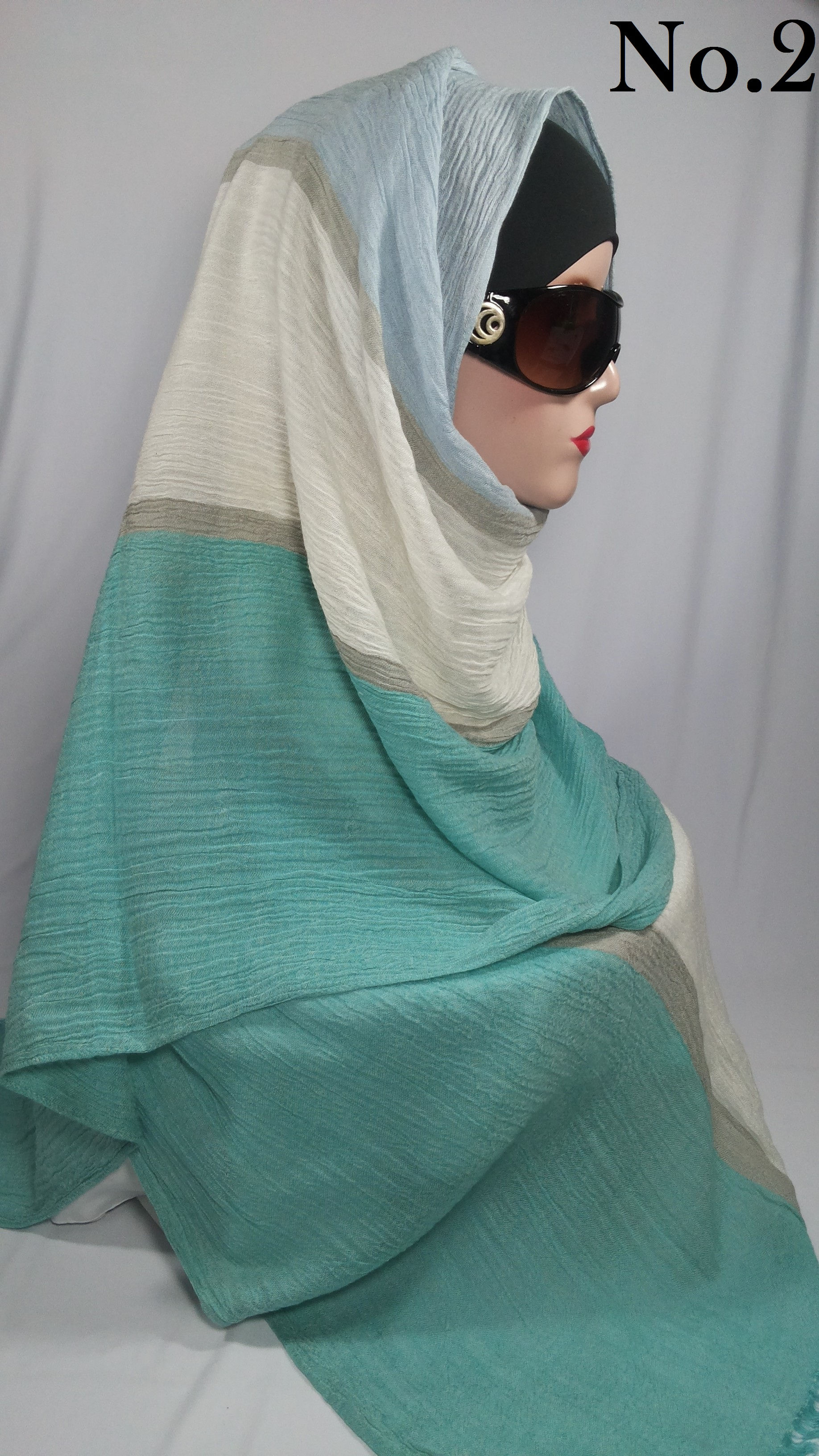Pashmina Rawis Paris Viscose Kusut (Syal Fancy Wrinkler Dua Warna)