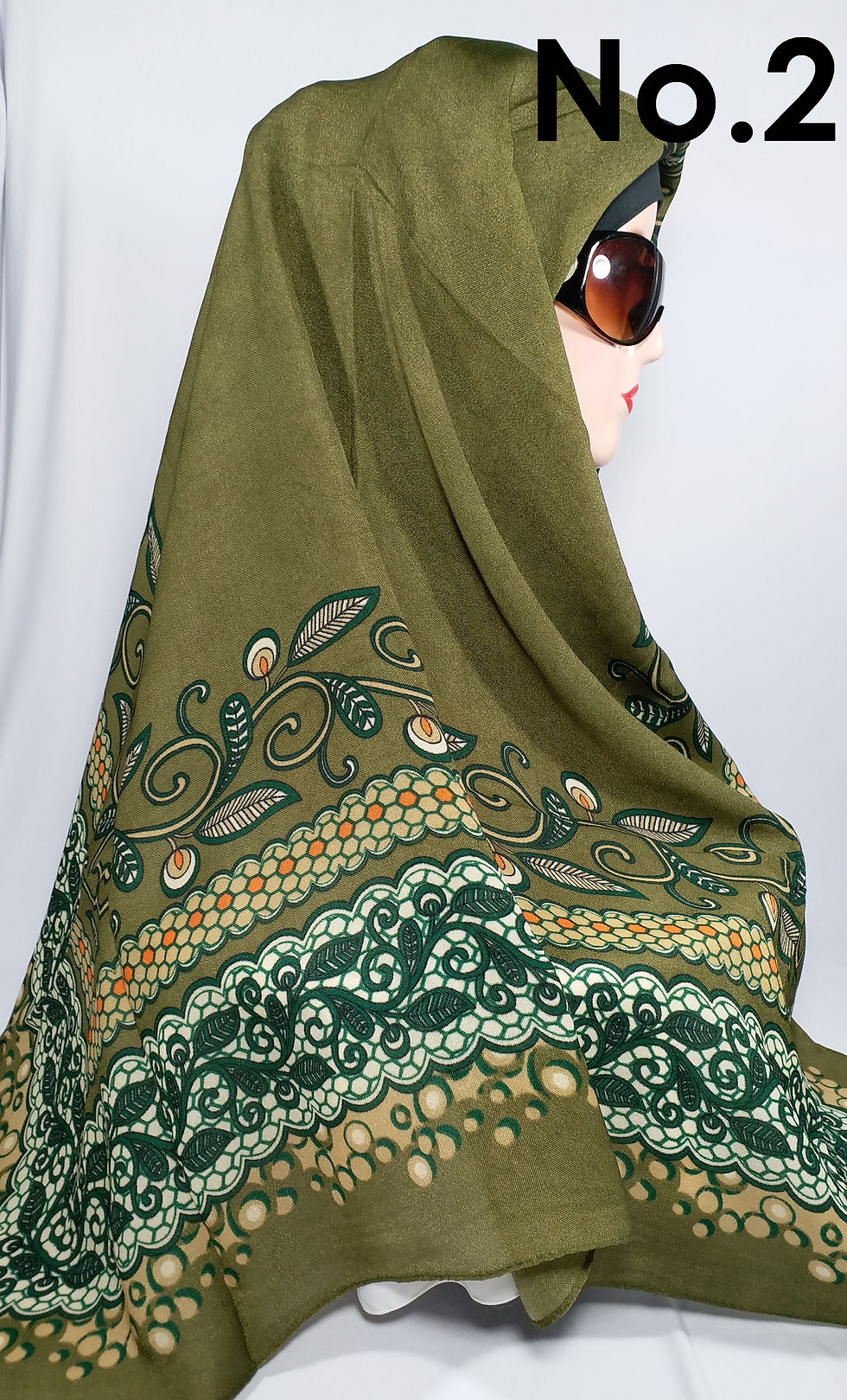 Thumbnail: Hijab Jilbab Segi Empat Motif Etnik Batik French Cotton by Yeffa