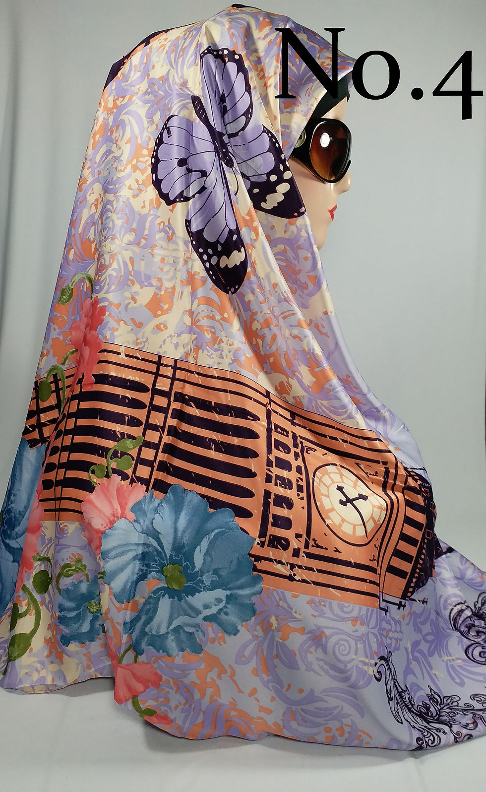 Thumbnail: Jilbab Segiempat Satin Escada Lamiz Square by C&Z Motif Big Ben London