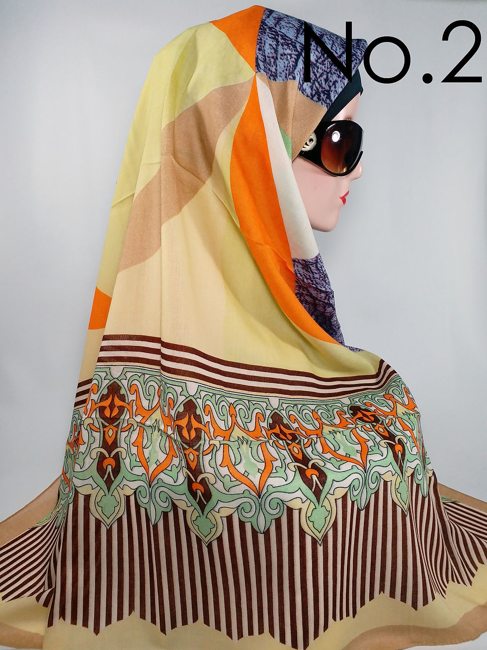 Thumbnail: Jilbab Segi Empat Motif Garis Salur Chanel Voal by Hana Turkey Premium