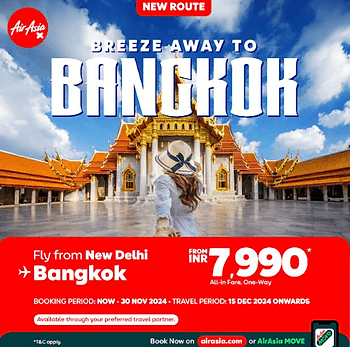 Thai AirAsia X launches direct flights from Delhi to Bangkok from only 7,990 INR