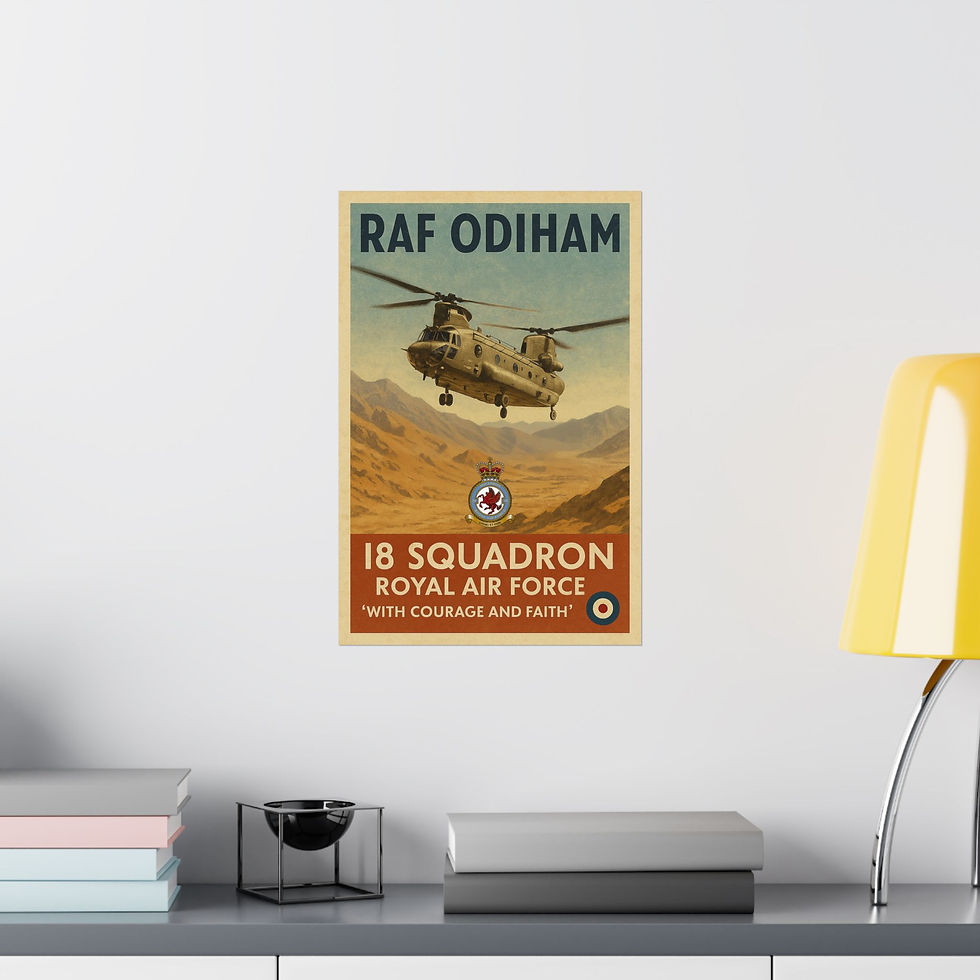 Thumbnail: 18 Squadron RAF Odiham Vintage Print Poster - Royal Air Force Aviation Decor