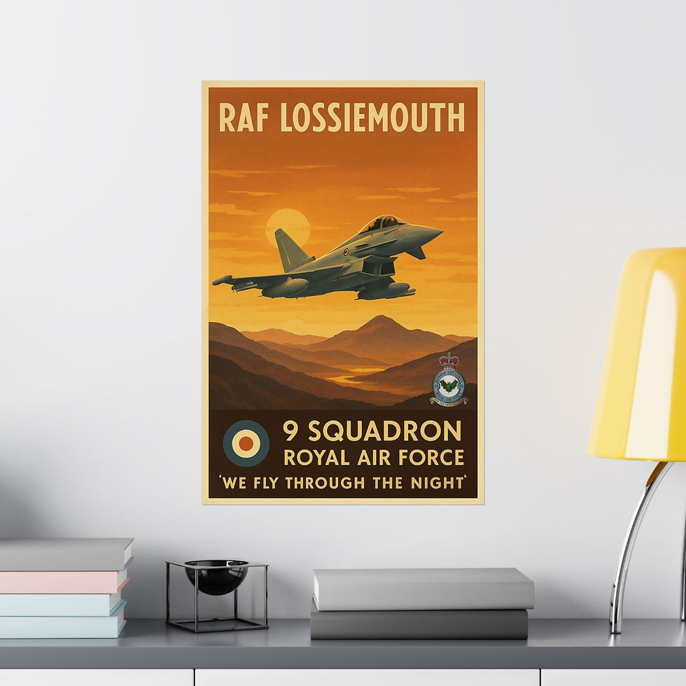 Thumbnail: 9 Squadron RAF Lossiemouth Vintage Print Poster - Royal Air Force Aviation Decor