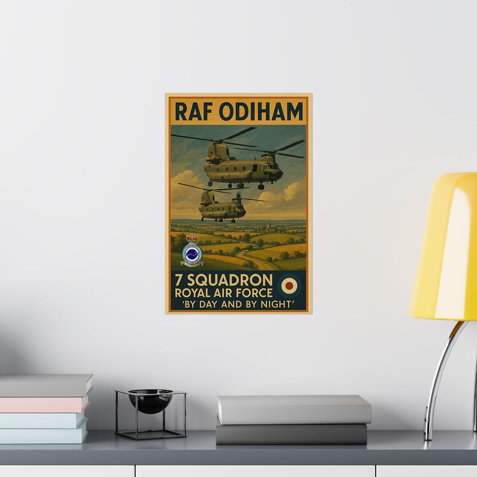 Thumbnail: 7 Squadron RAF Odiham Vintage Print Poster - Royal Air Force Aviation Decor