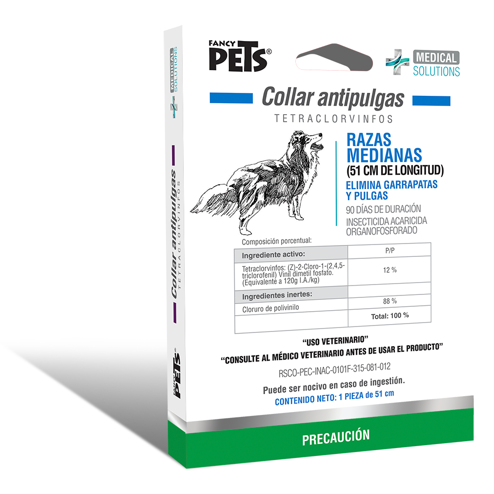 Collar antipulgas para perro razas medianas (51 CM) | Medical Solutions