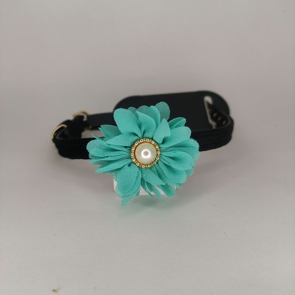 Miniatura: Collar de gamuza con flor (37cm) | Nunbell