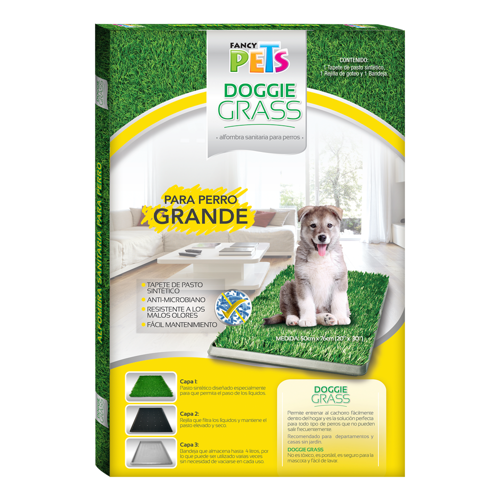 Tapete entrenador para perro de pasto sintético Grande | Fancy Pets
