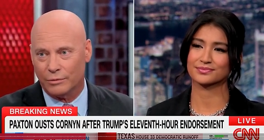Marc Short on CNN discussing Senator John Cornyn's runoff loss with another panelist May 2
