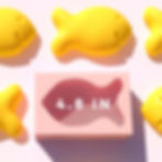 4.8 inches Goldfish Cracker Resin Mold and Giant Goldfish Crackers in top view