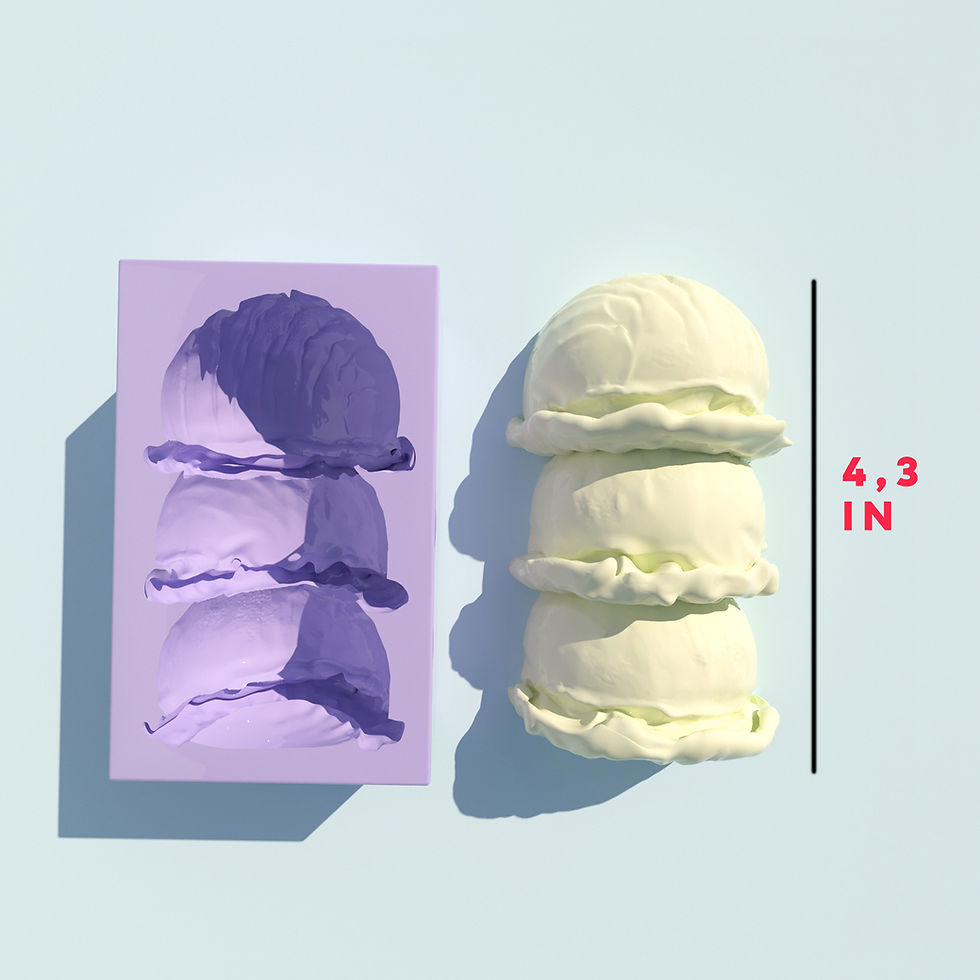 Thumbnail: Triple Scoop Ice Cream Cone Silicone Mold for Resin Arts