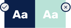 illustration of two high and low contrast color combination comparisons
