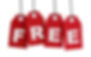 Four Large Red Tags with the Word Free on it, Isolated on White Background..jpg