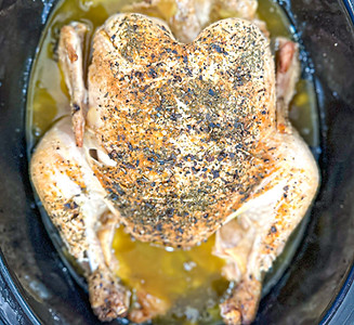 Chicken cooking in crockpot