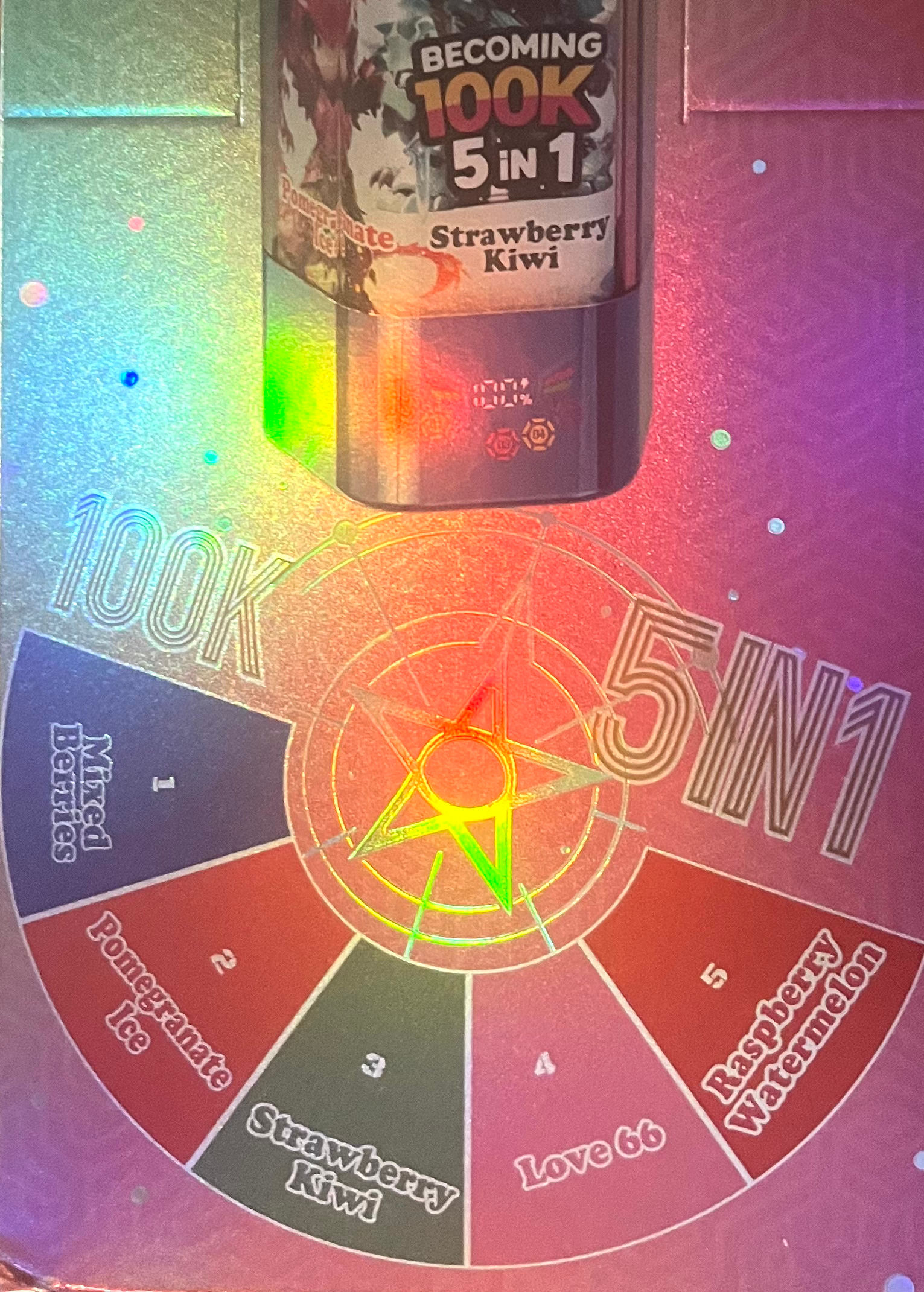 100K Nic Vape - mixed berry ,pomegranate,straw kiwi,love66,raspberry watermelon 