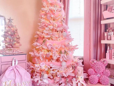 Pink Christmas living room 2