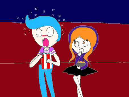 Wade eats a burning popcorn (anime redraw)