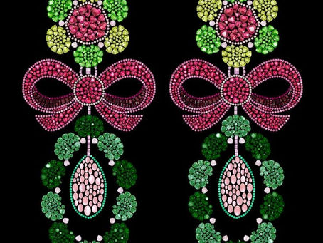 Pink and green earrings Dazzly