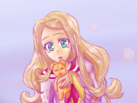 Blonde teddy bear cutie