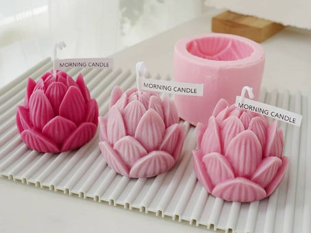Pink lotus candles