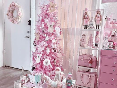 Pink Christmas living room (12/7/23)