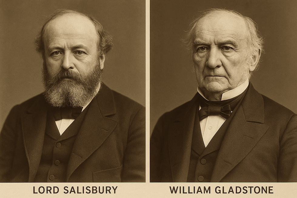 Potraits of Lord Salisbury and William Gladstone
