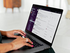 Business owner sending a message to her team