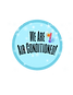 text we are air conditined, snowflake, thermometer 